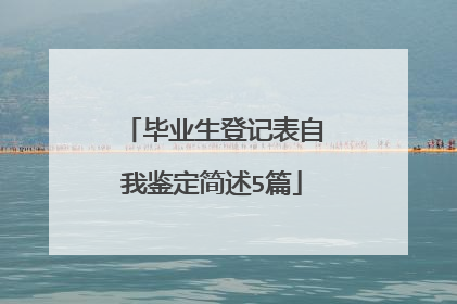 毕业生登记表自我鉴定简述5篇