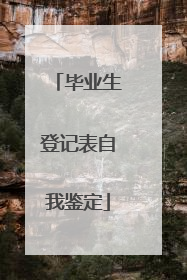 毕业生登记表自我鉴定