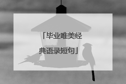毕业唯美经典语录短句