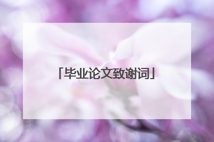 毕业论文致谢词