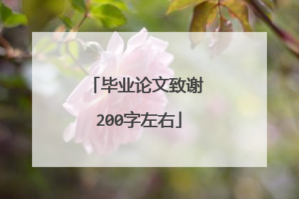 毕业论文致谢200字左右