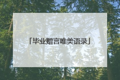 毕业赠言唯美语录