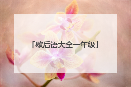 歇后语大全一年级