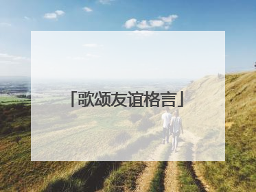 歌颂友谊格言