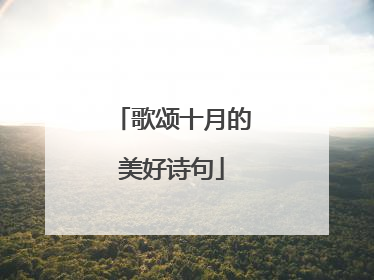 歌颂十月的美好诗句
