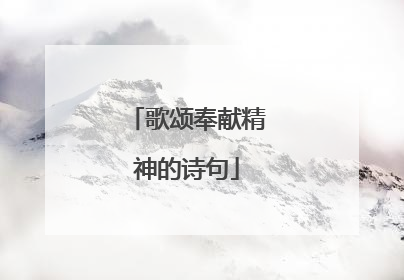 歌颂奉献精神的诗句