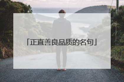 正直善良品质的名句