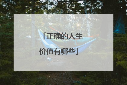 正确的人生价值有哪些