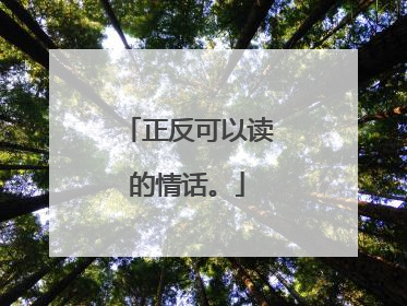 正反可以读的情话。