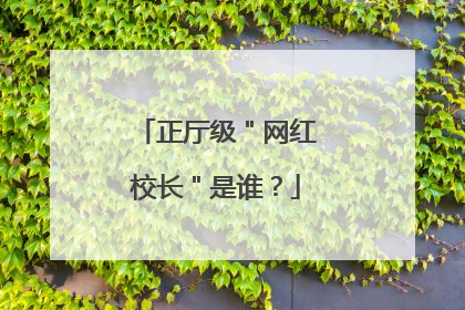 正厅级"网红校长"是谁?