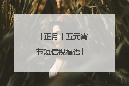 正月十五元宵节短信祝福语