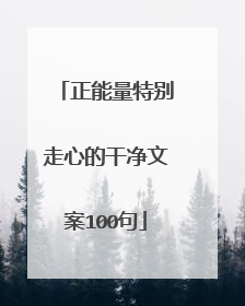正能量特别走心的干净文案100句