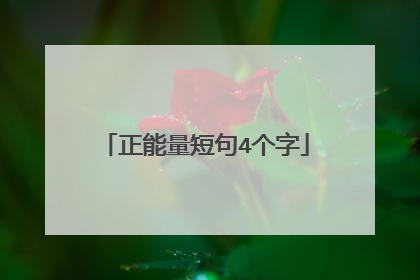 正能量短句4个字