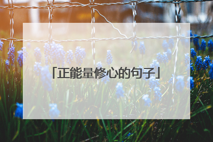 正能量修心的句子
