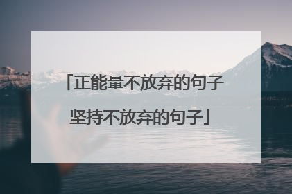 正能量不放弃的句子 坚持不放弃的句子
