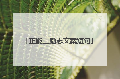 正能量励志文案短句