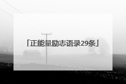 正能量励志语录29条