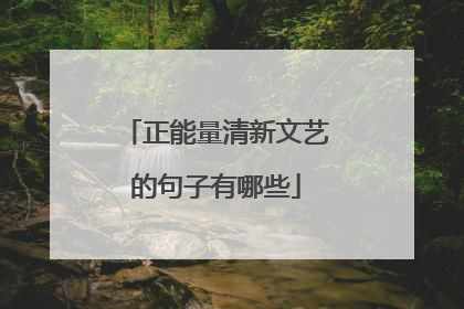 正能量清新文艺的句子有哪些
