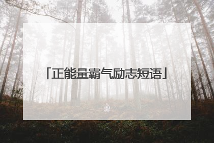 正能量霸气励志短语
