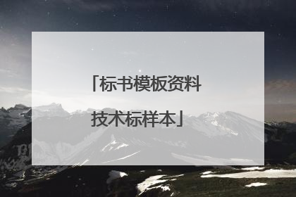标书模板资料技术标样本