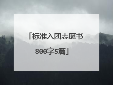 标准入团志愿书800字5篇