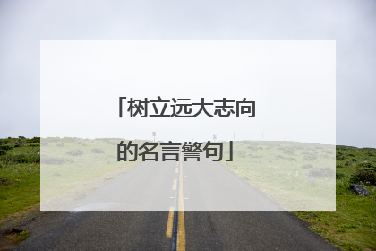 树立远大志向的名言警句