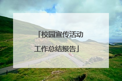 校园宣传活动工作总结报告