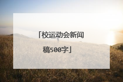 校运动会新闻稿500字