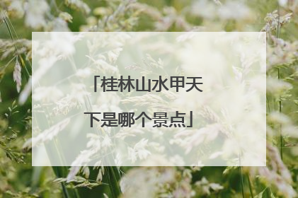 桂林山水甲天下是哪个景点