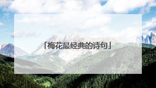 梅花最经典的诗句