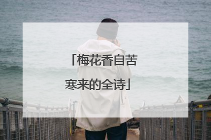 梅花香自苦寒来的全诗