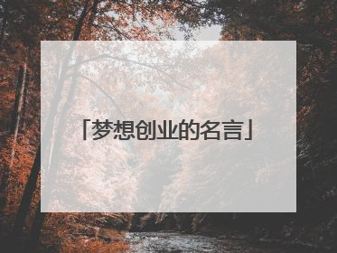 梦想创业的名言