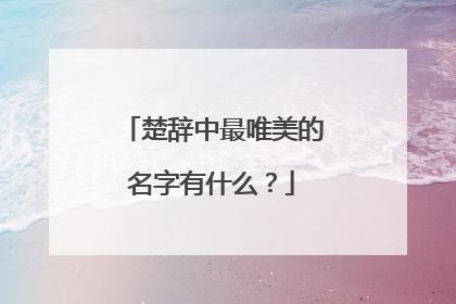 楚辞中最唯美的名字有什么?