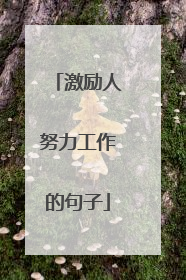 激励人努力工作的句子