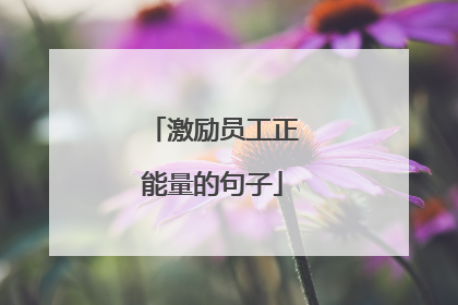 激励员工正能量的句子