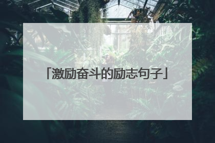 激励奋斗的励志句子