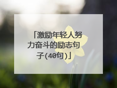 激励年轻人努力奋斗的励志句子(40句)
