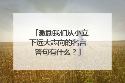 激励我们从小立下远大志向的名言警句有什么？