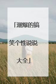 潮爆的搞笑个性说说大全