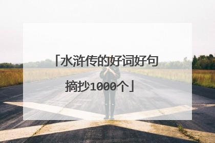 水浒传的好词好句摘抄1000个