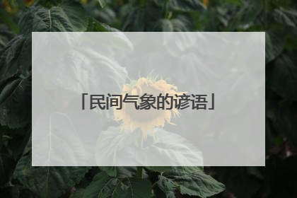 民间气象的谚语
