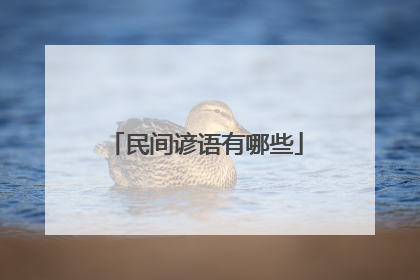 民间谚语有哪些