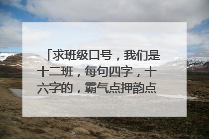 求班级口号,我们是十二班,每句四字,十六字的,霸气点押韵点···急求····