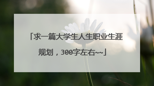 求一篇大学生人生职业生涯规划,300字左右~~