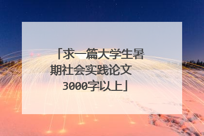 求一篇大学生暑期社会实践论文 3000字以上