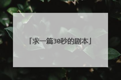 求一篇30秒的剧本