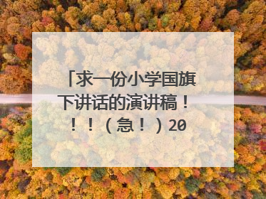 求一份小学国旗下讲话的演讲稿!!!(急!)200分!!