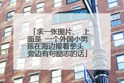 求一张图片、 上面是 一个外国小男孩在海边攥着拳头 旁边有句励志的话
