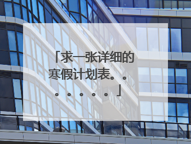 求一张详细的寒假计划表。。。。。。。