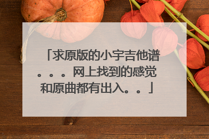 求原版的小宇吉他谱。。。网上找到的感觉和原曲都有出入。。